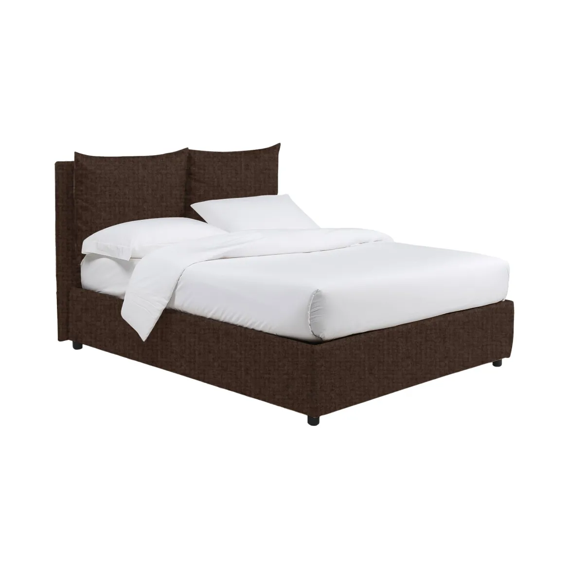 Letto Piazza e Mezza Marrone Sfoderabile Contenitore, Dimensione Materasso 120x200 cm - Marmora