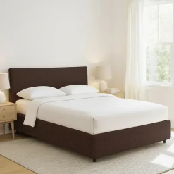 Letto Piazza e Mezza Marrone Sfoderabile Contenitore, Dimensione Materasso 120x200 cm - Silandro