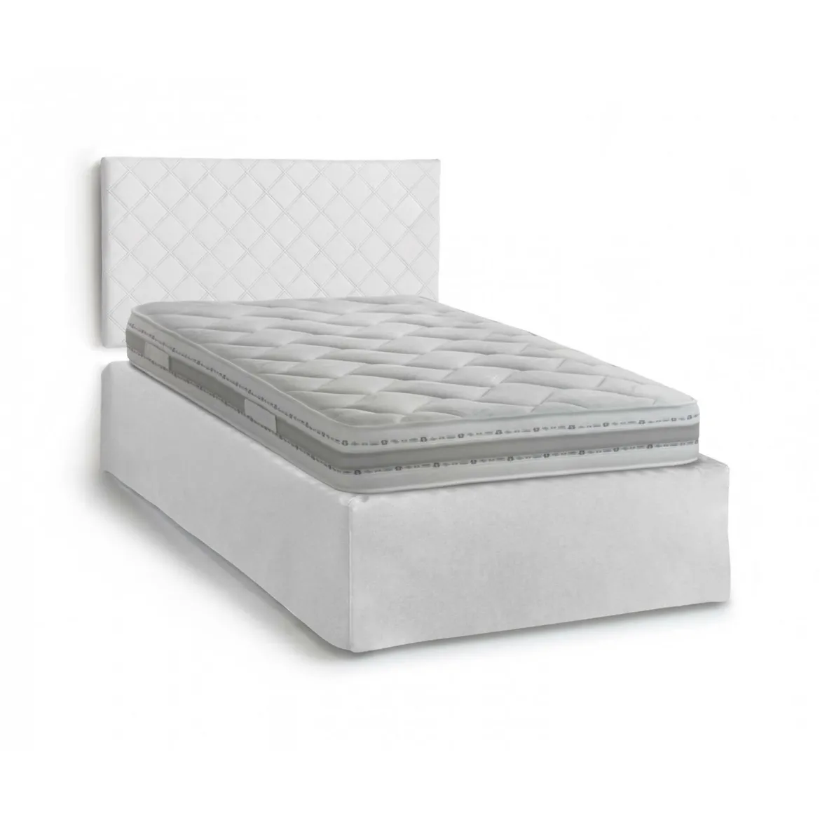 Letto piazza e mezza Opale, Cm 120x190, Bianco