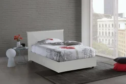 Letto piazza e mezza Re, con materasso Cm 120x200 incluso, Bianco