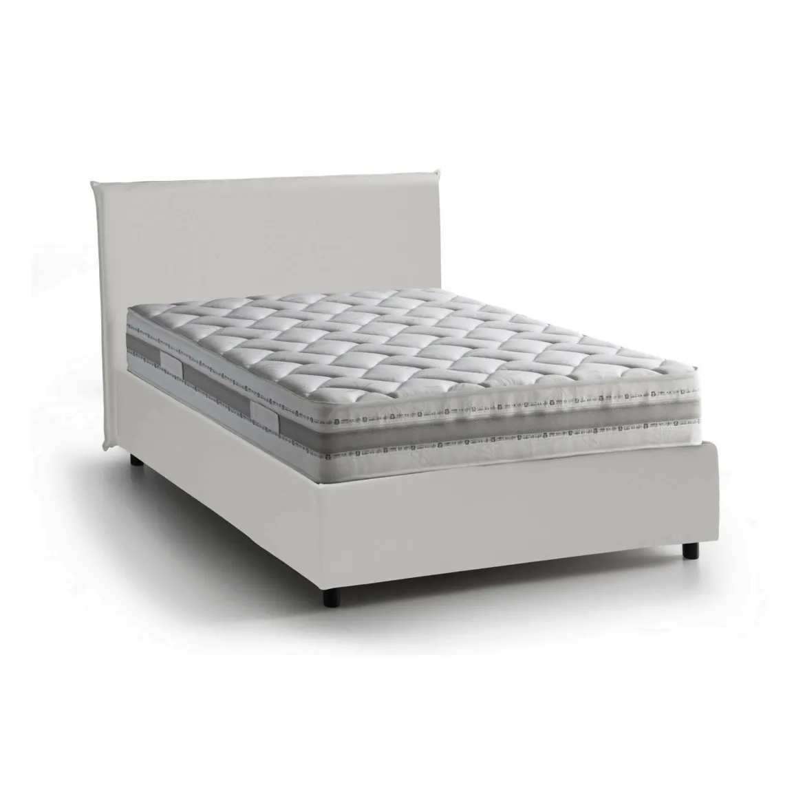 Letto piazza e mezza Re, con materasso Cm 120x200 incluso, Tortora