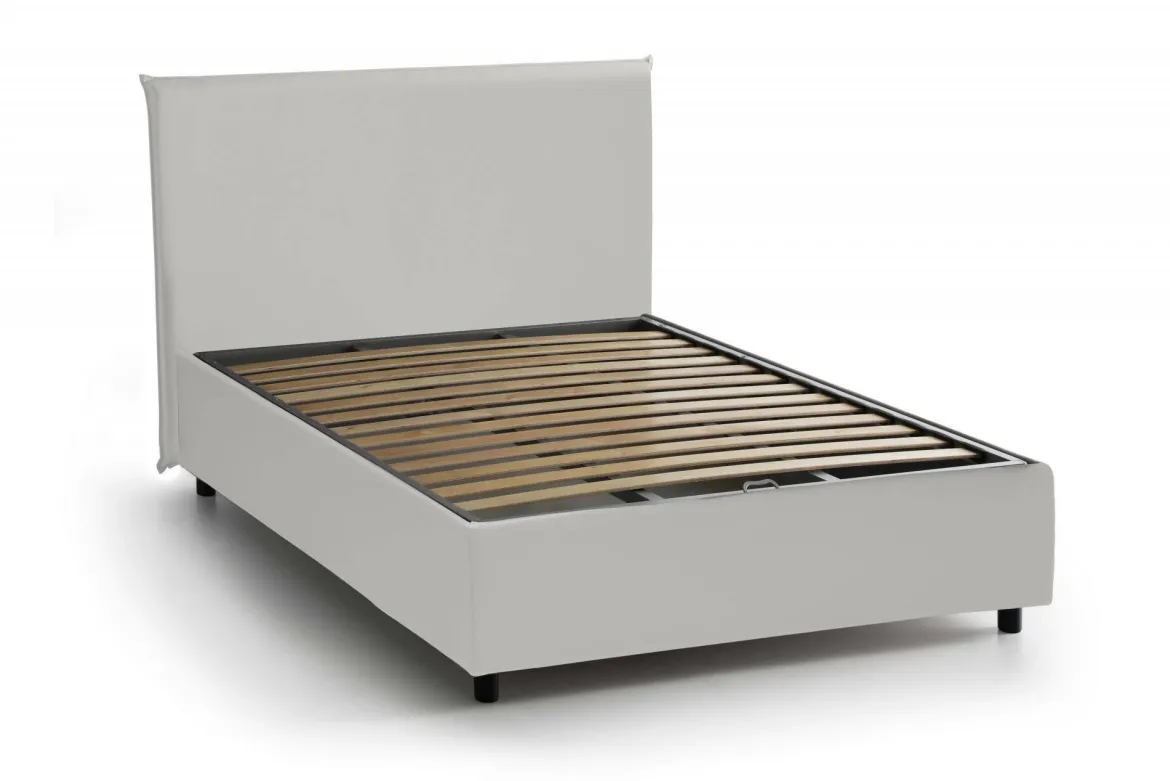 Letto piazza e mezza Re, con materasso Cm 120x200 incluso, Tortora