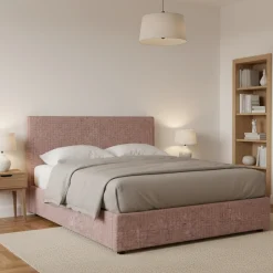 Letto Piazza e Mezza Rosa Antico Sfoderabile Contenitore, Dimensione Materasso 120x190 cm - Ciconio