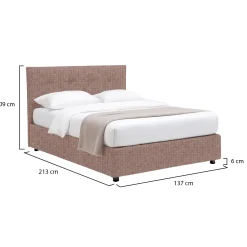 Letto Piazza e Mezza Rosa Antico Sfoderabile Contenitore, Dimensione Materasso 120x200 cm - Rezzago