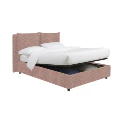 Letto Piazza e Mezza Rosa Sfoderabile Contenitore, Dimensione Materasso 120x200 cm - Marmora
