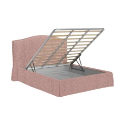 Letto Piazza e Mezza Rosa Sfoderabile Contenitore, Dimensione Materasso 120x200 cm - Pogno