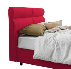 Letto Piazza e Mezza Rosso Materasso Incluso Sfoderabile, Contenitore Made in Italy - Brinzio