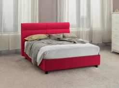 Letto Piazza e Mezza Rosso Sfoderabile Contenitore, Dimensione Materasso 120x200 cm Made in Italy - Briona