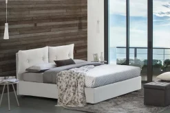 Letto piazza e mezza Rubino, adatto per materasso Cm 120x190, Bianco