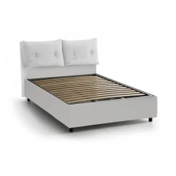 Letto piazza e mezza Rubino, adatto per materasso Cm 120x190, Bianco