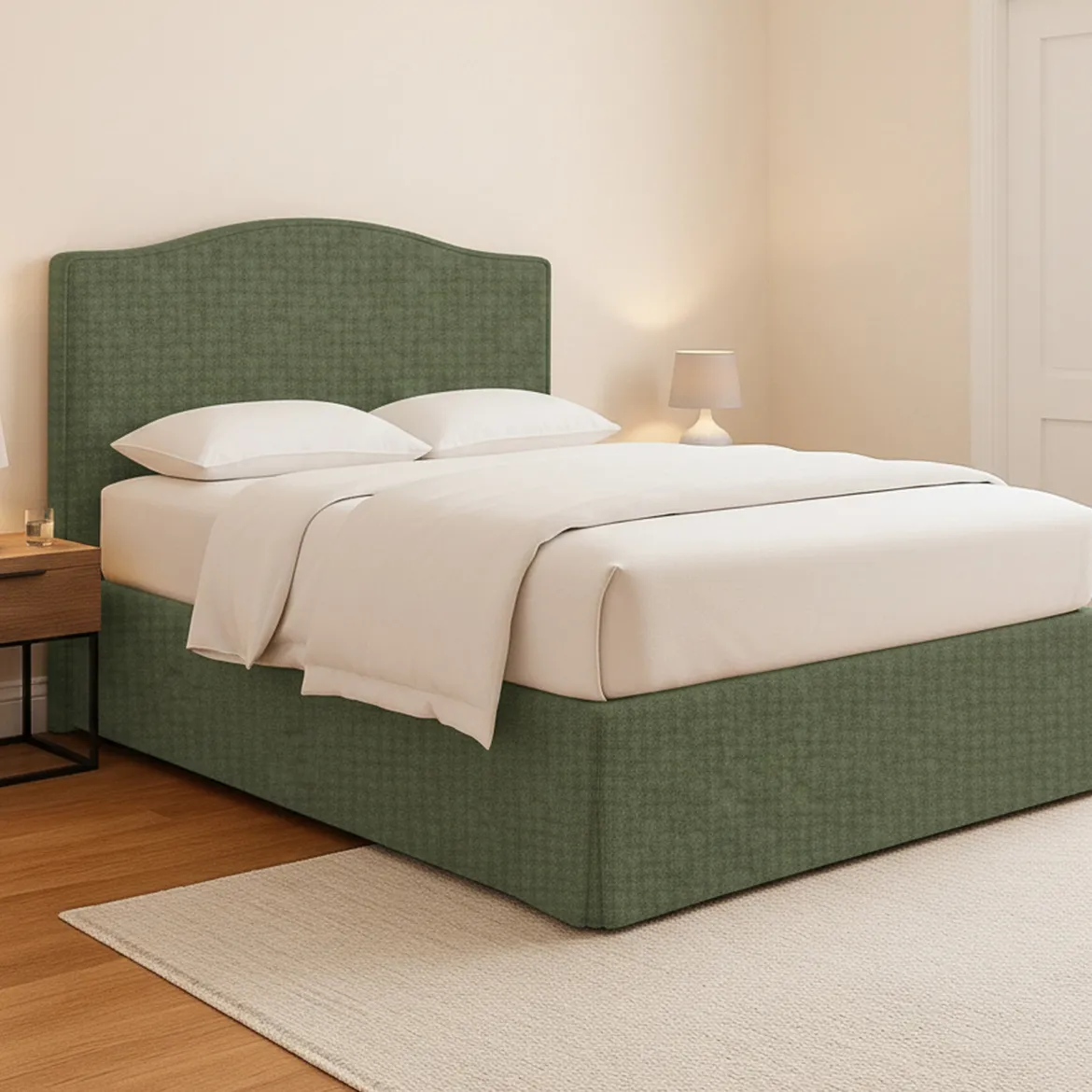 Letto Piazza e Mezza Verde Sfoderabile Contenitore, Dimensione Materasso 120x190 cm - Medolago