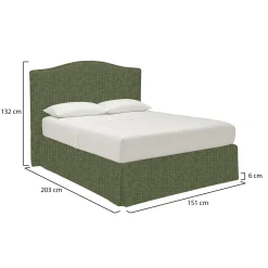 Letto Piazza e Mezza Verde Sfoderabile Contenitore, Dimensione Materasso 120x190 cm - Medolago