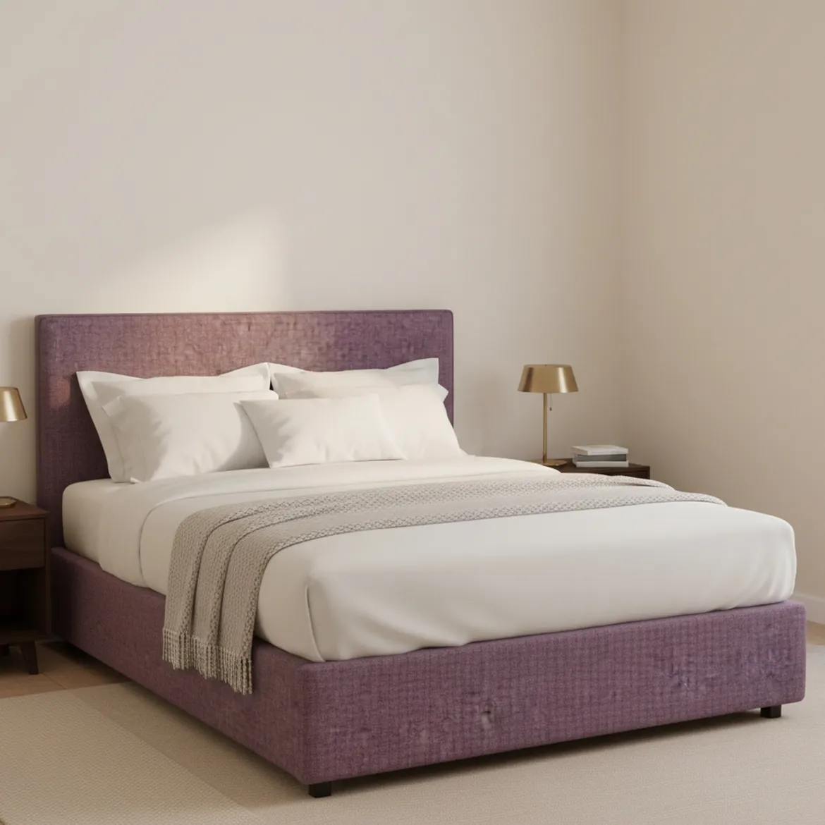 Letto Piazza e Mezza Viola Lilla Sfoderabile Contenitore, Dimensione Materasso 120x190 cm - Ciconio