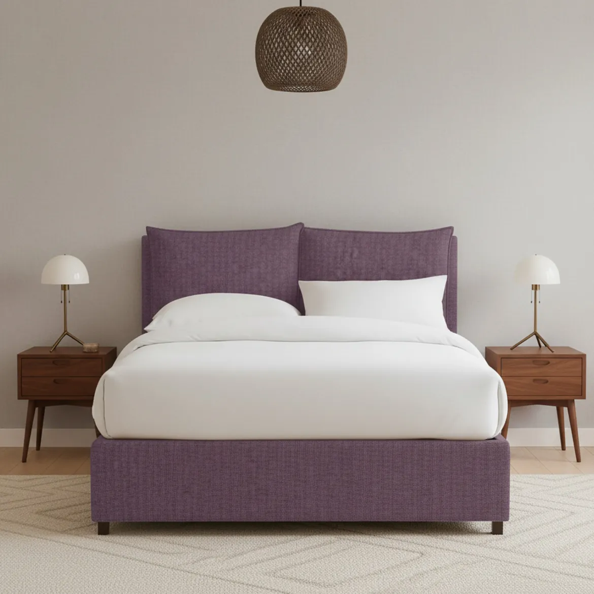 Letto Piazza e Mezza Viola Lilla Sfoderabile Contenitore, Dimensione Materasso 120x190 cm - Forli