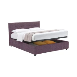 Letto Piazza e Mezza Viola Lilla Sfoderabile Contenitore, Dimensione Materasso 120x200 cm - Pollutri
