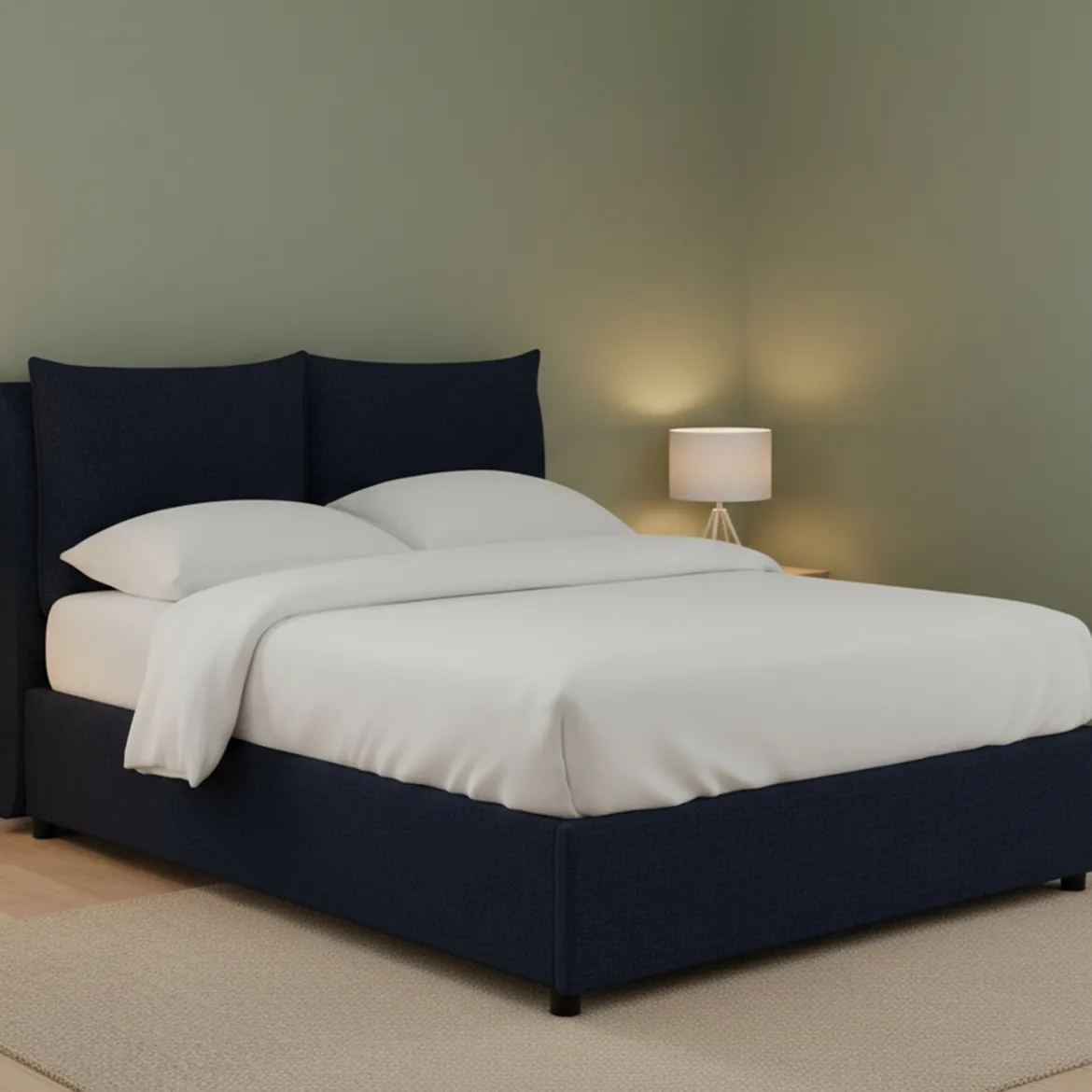 Letto Piazza e Mezza Viola Scuro Sfoderabile Contenitore, Dimensione Materasso 120x190 cm - Forli