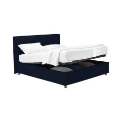 Letto Piazza e Mezza Viola Scuro Sfoderabile Contenitore, Dimensione Materasso 120x200 cm - Codevigo