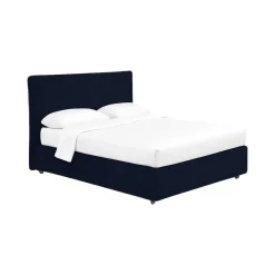 Letto Piazza e Mezza Viola Scuro Sfoderabile Contenitore, Dimensione Materasso 120x200 cm - Silandro