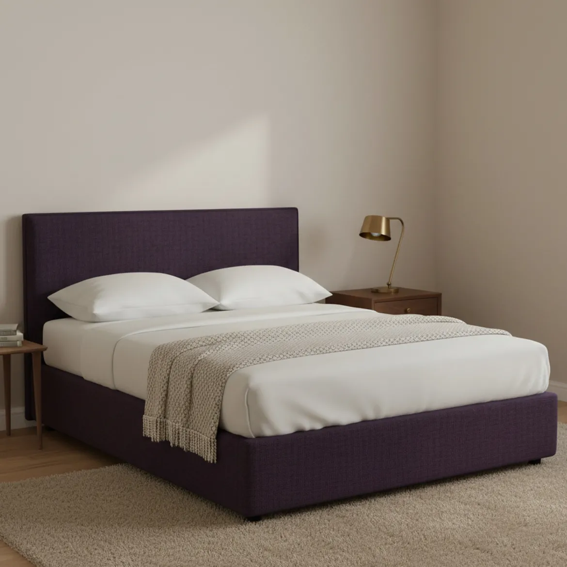 Letto Piazza e Mezza Viola Sfoderabile Contenitore, Dimensione Materasso 120x190 cm - Ciconio