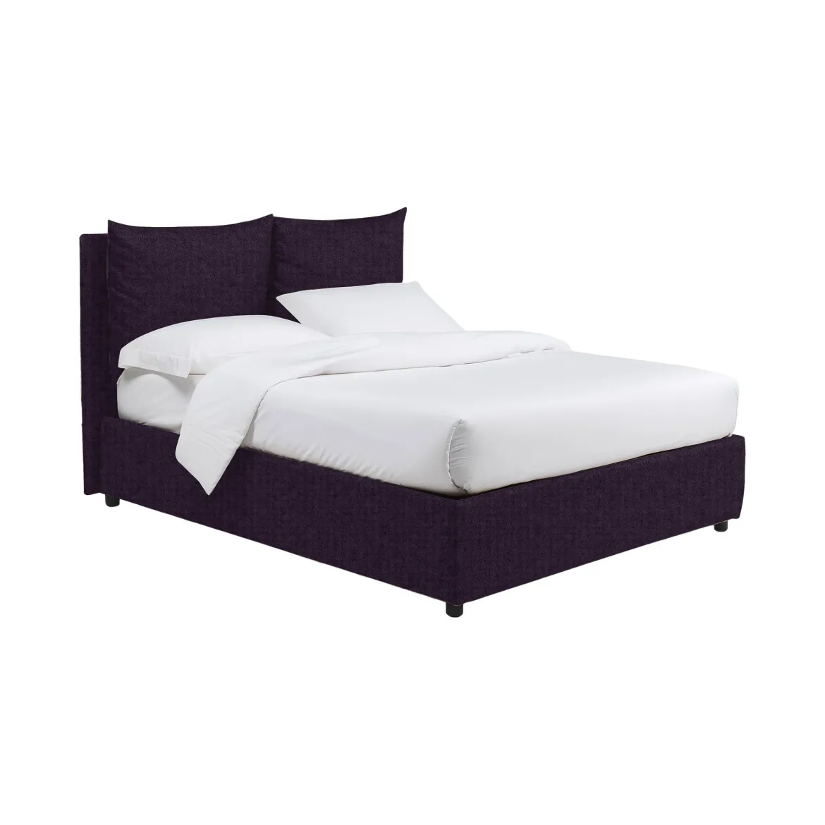 Letto Piazza e Mezza Viola Sfoderabile Contenitore, Dimensione Materasso 120x190 cm - Erchie