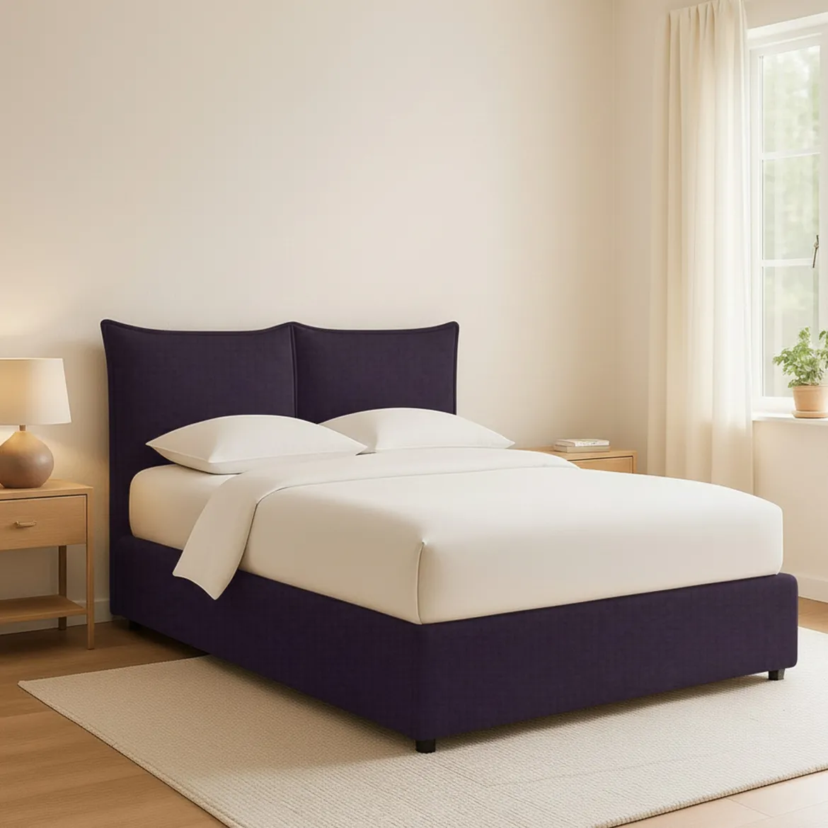 Letto Piazza e Mezza Viola Sfoderabile Contenitore, Dimensione Materasso 120x190 cm - Rodero