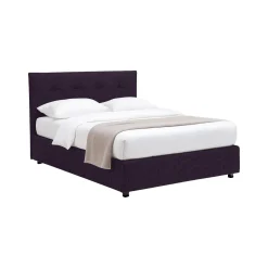 Letto Piazza e Mezza Viola Sfoderabile Contenitore, Dimensione Materasso 120x200 cm - Pollutri