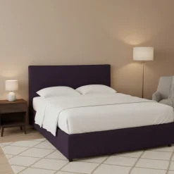 Letto Piazza e Mezza Viola Sfoderabile Contenitore, Dimensione Materasso 120x200 cm - Silandro