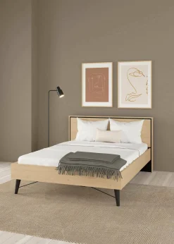 Letto piazza e mezza Zeri, 197x153 h91 cm, Rovere