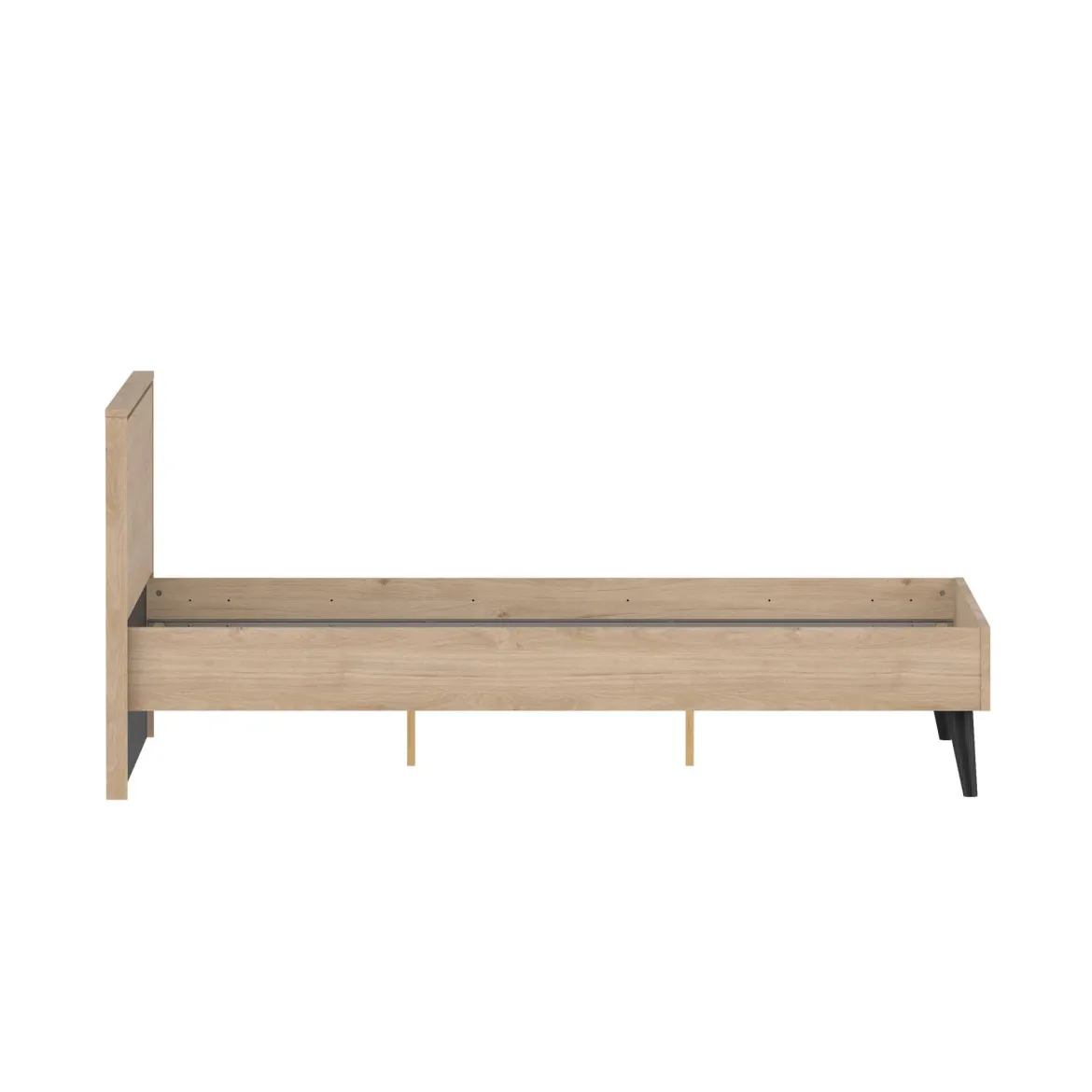 Letto piazza e mezza Zocca, 207x153 h91 cm, Rovere