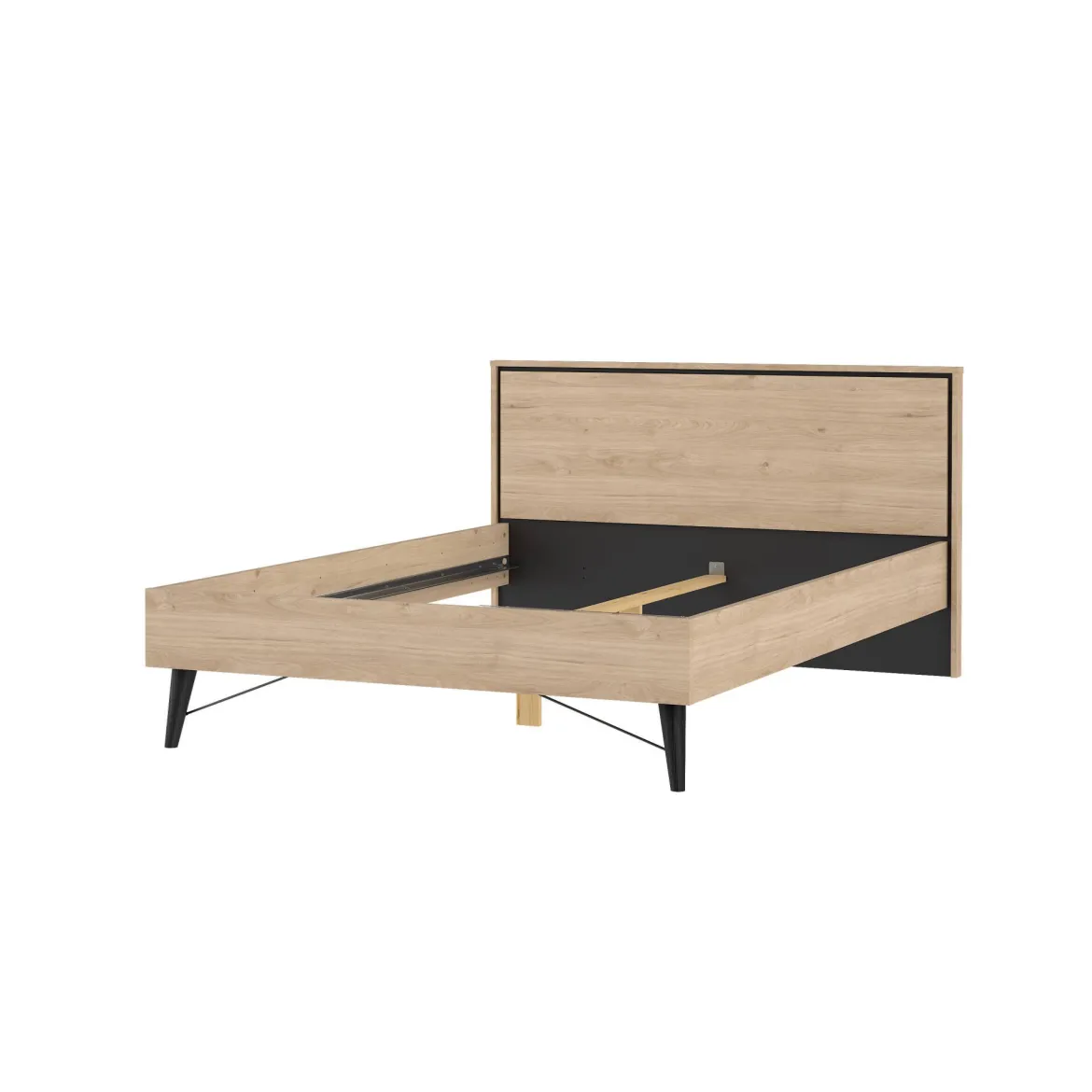 Letto piazza e mezza Zocca, 207x153 h91 cm, Rovere