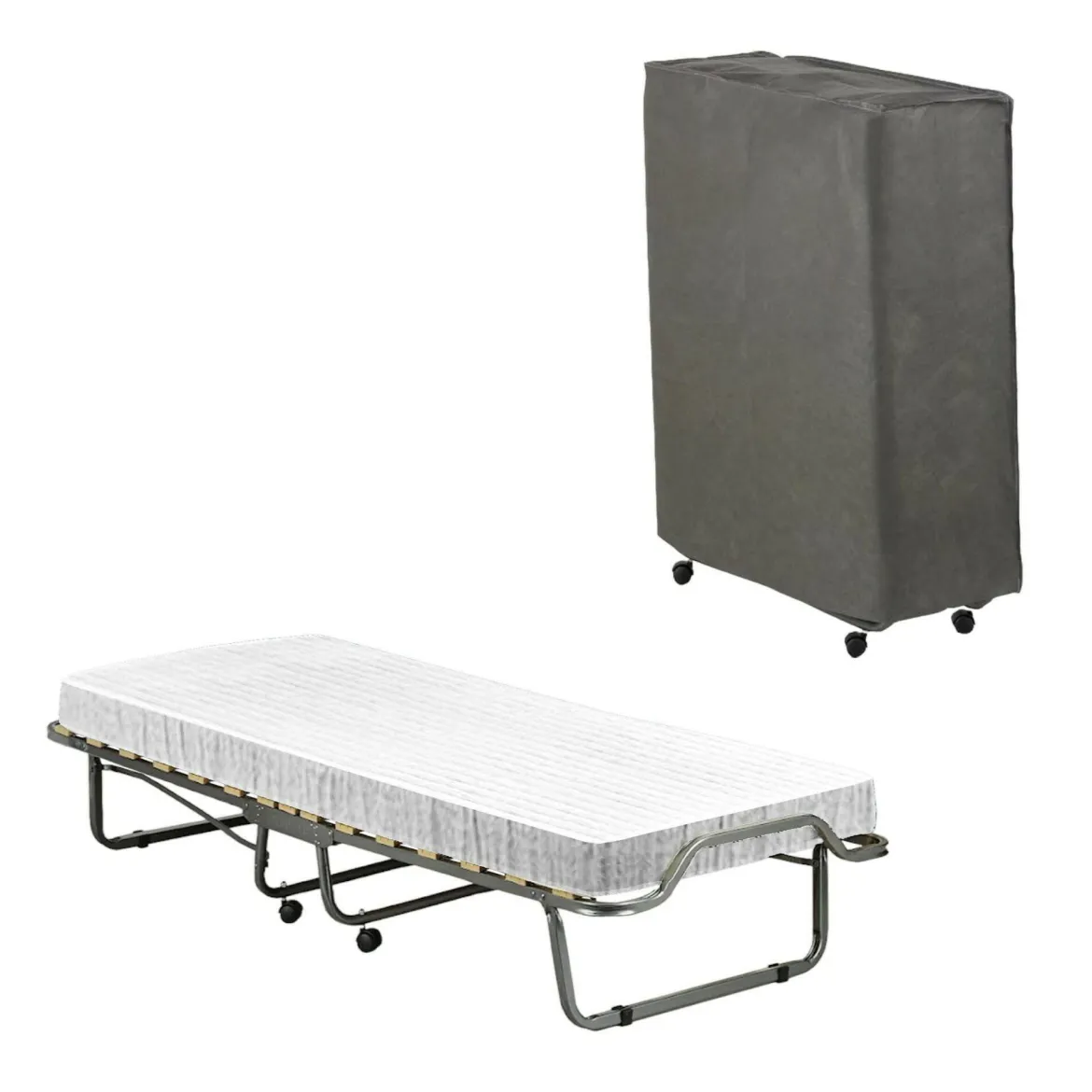 Letto 1 piazza pieghevole con materasso 200x80cm bianco - Aquadolce