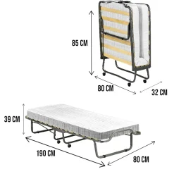 Letto 1 piazza pieghevole 190x80cm bianco - Ace