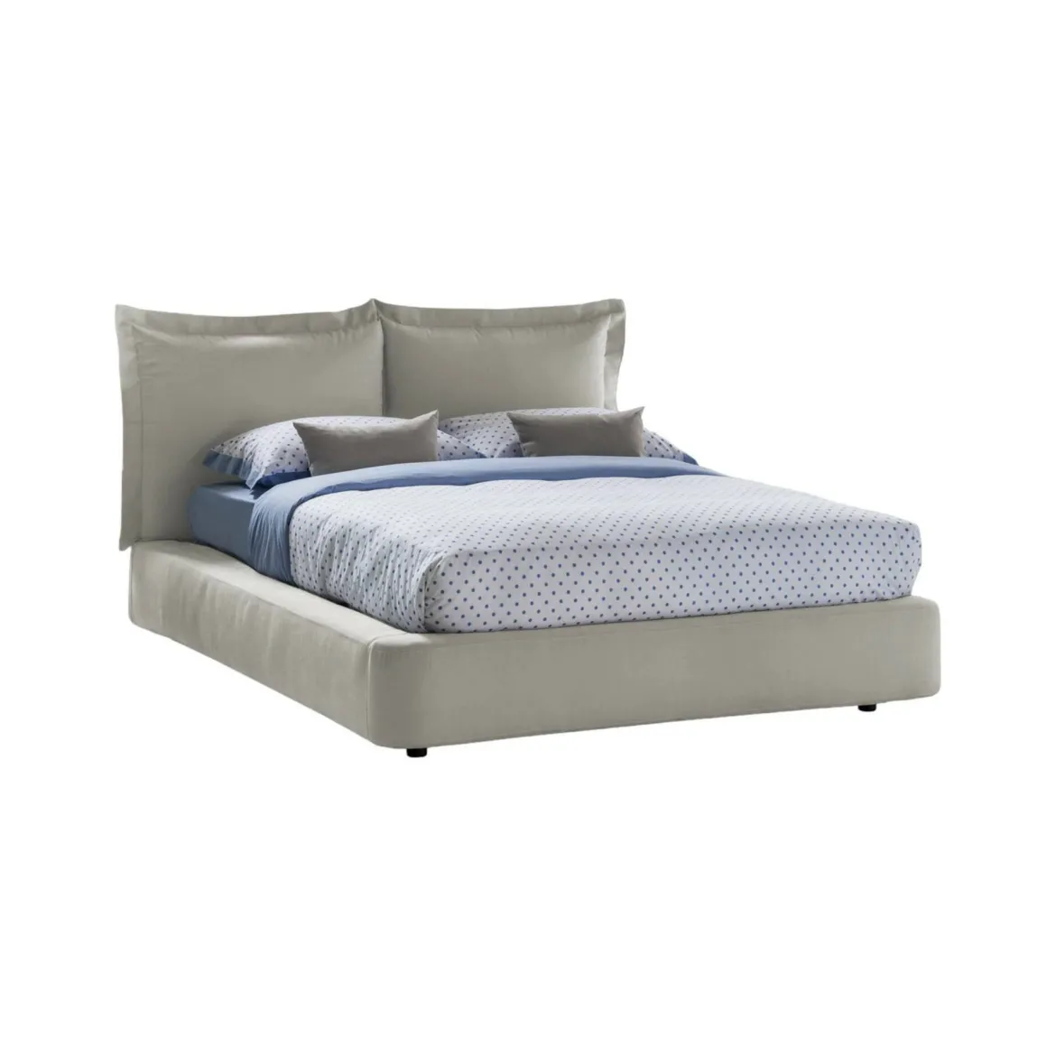 Letto 2 piazze con contenitore blu 175x215cm - Alaska