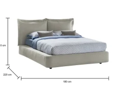 Letto 2 piazze con contenitore blu 175x215cm - Alaska
