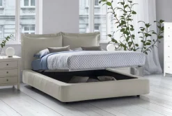 Letto 2 piazze con contenitore blu 175x215cm - Alaska