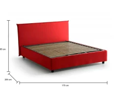 Letto 2 piazze con contenitore rosso 175x215cm - Alessander