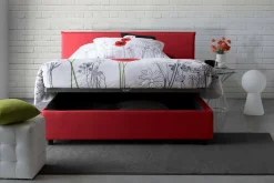 Letto 2 piazze con contenitore rosso 175x215cm - Alessander
