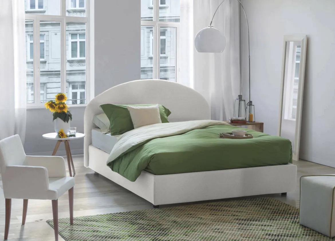 Letto 2 piazze contenitore bianco 175x205cm stabile - Abbaione