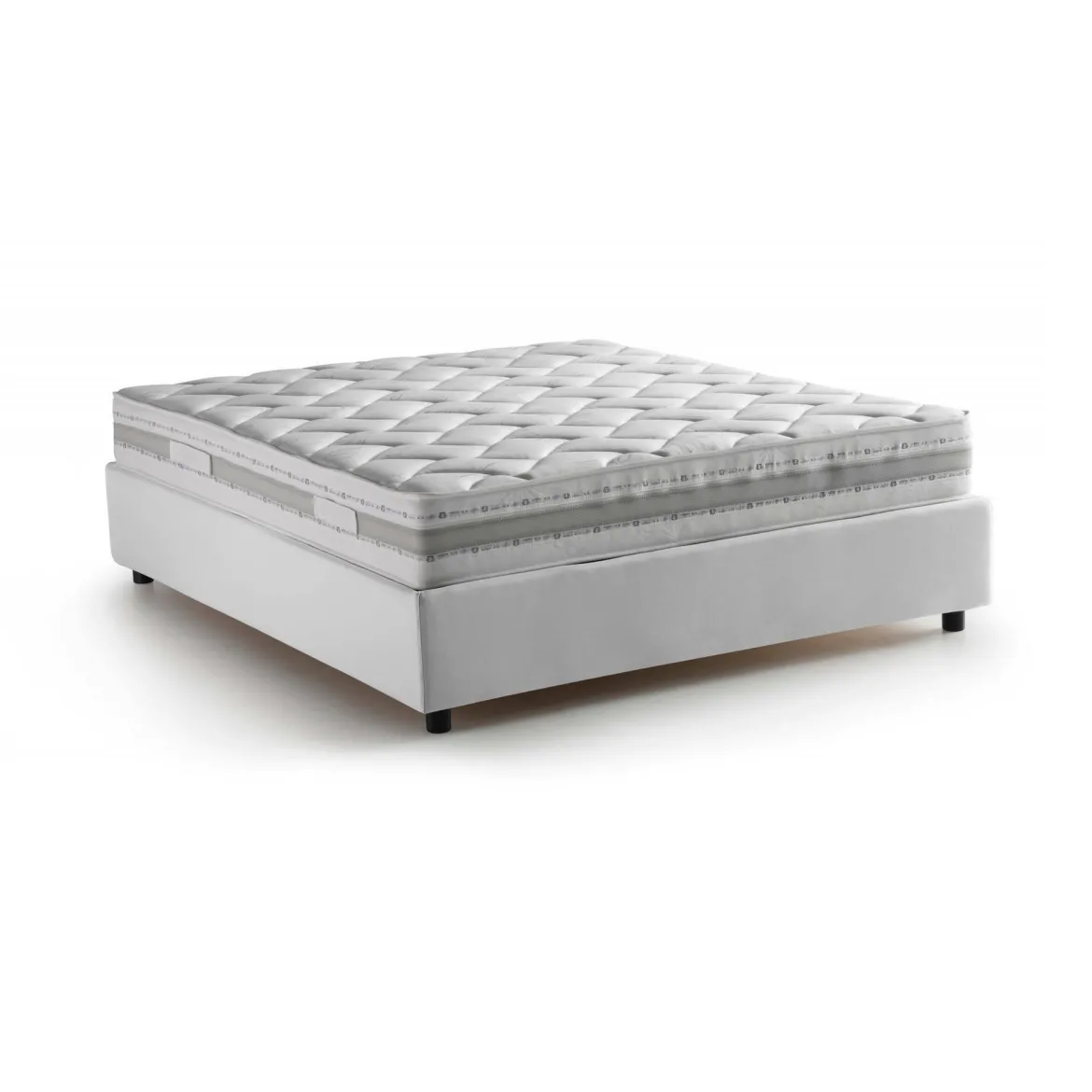 Letto 2 piazze contenitore bianco 175x215cm senza testiera - Alessander