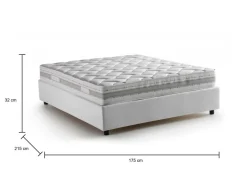Letto 2 piazze contenitore bianco 175x215cm senza testiera - Alessander
