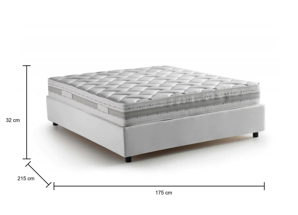 Letto 2 piazze contenitore bianco 175x215cm senza testiera - Alessander