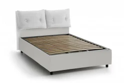 Letto 2 piazze contenitore bianco 175x215cm testiera tonda - Melanite