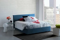 Letto 2 piazze contenitore blu 175x215cm minimal - Ariadni