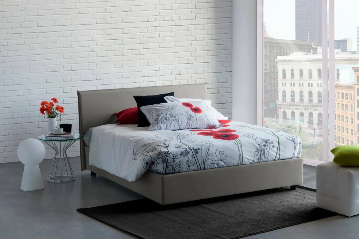 Letto 2 piazze contenitore grigio 175x205cm stabile - Anassimene