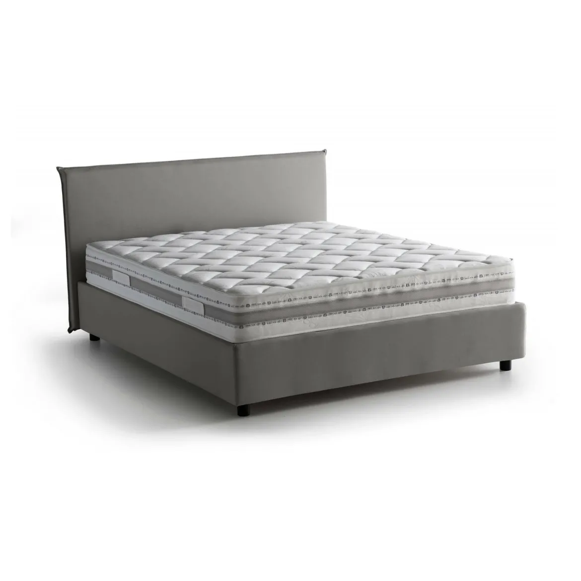 Letto 2 piazze contenitore grigio 175x205cm stabile - Anassimene