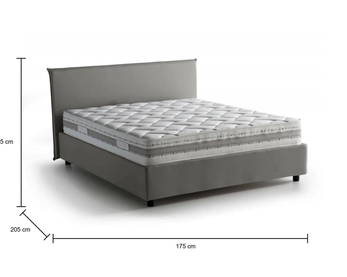 Letto 2 piazze contenitore grigio 175x205cm stabile - Anassimene