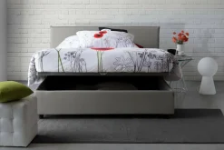 Letto 2 piazze contenitore grigio 175x215cm compatto - Ariadni