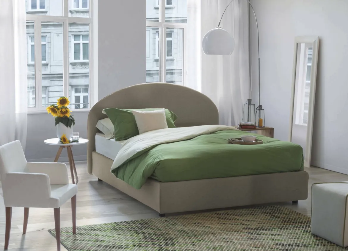 Letto 2 piazze contenitore tortora 175x205cm stabile - Amida