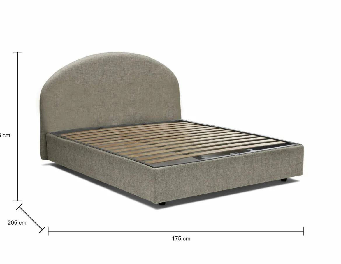 Letto 2 piazze contenitore tortora 175x205cm stabile - Amida