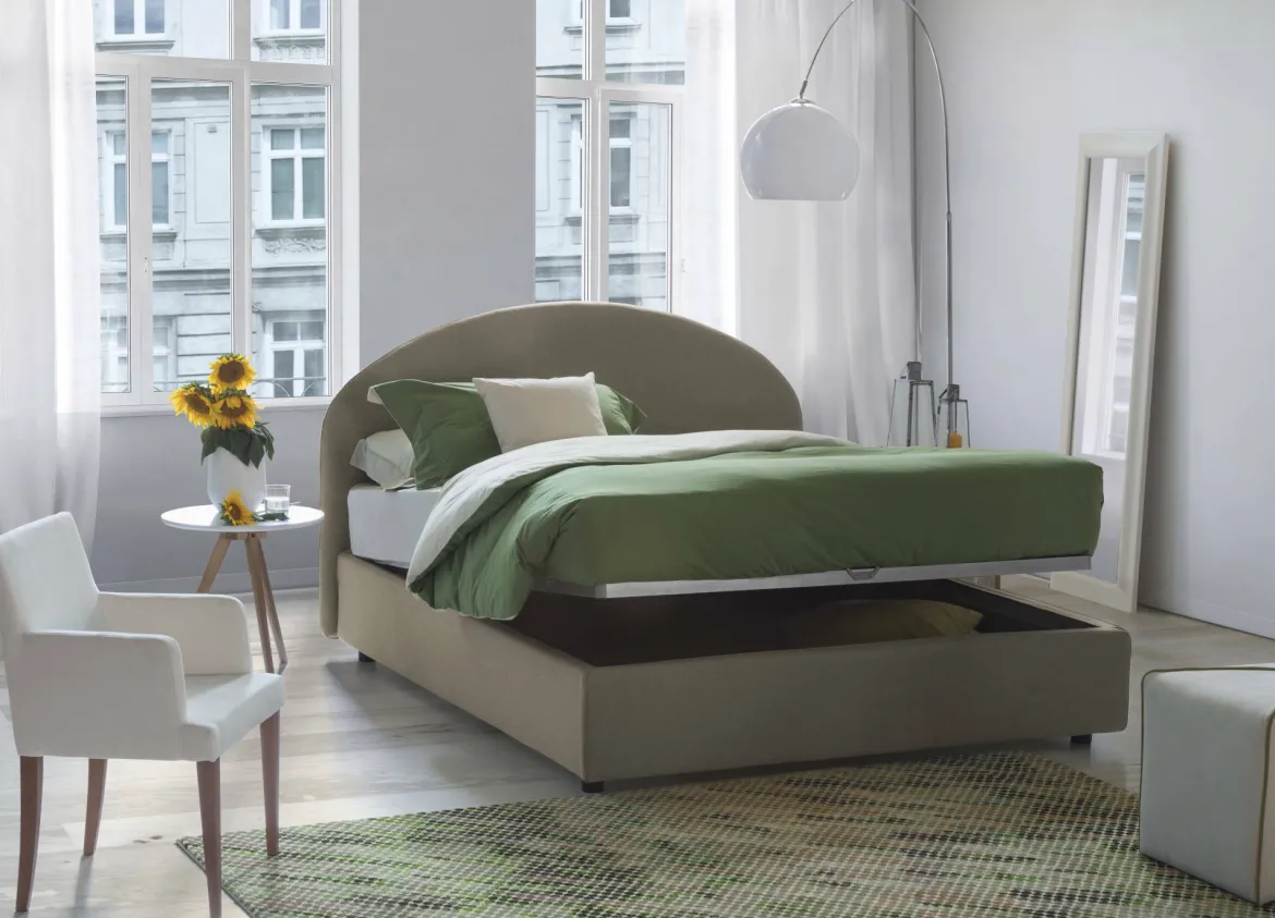 Letto 2 piazze contenitore tortora 175x205cm stabile - Amida